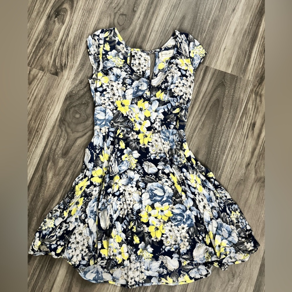 Abercrombie & Fitch Blue and Yellow Floral Dress